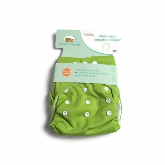 Luvable Friends Plain Cloth Diaper For 0 to 24 Months Old (Green