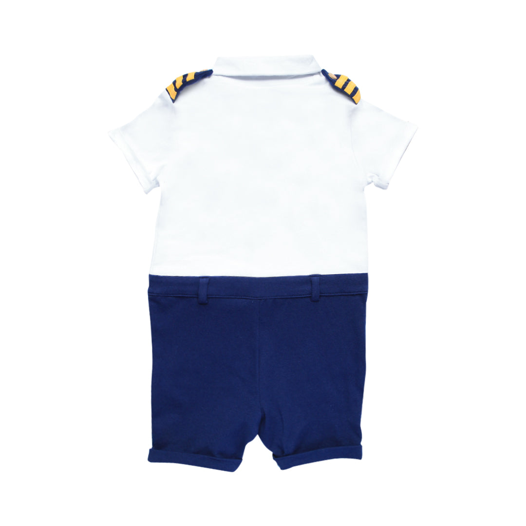 Little Crew Pilot Captain Romper with Hat