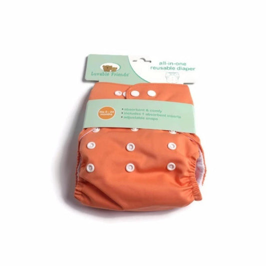 Luvable Friends Plain Cloth Diaper For 0 to 24 Months Old (Orange)