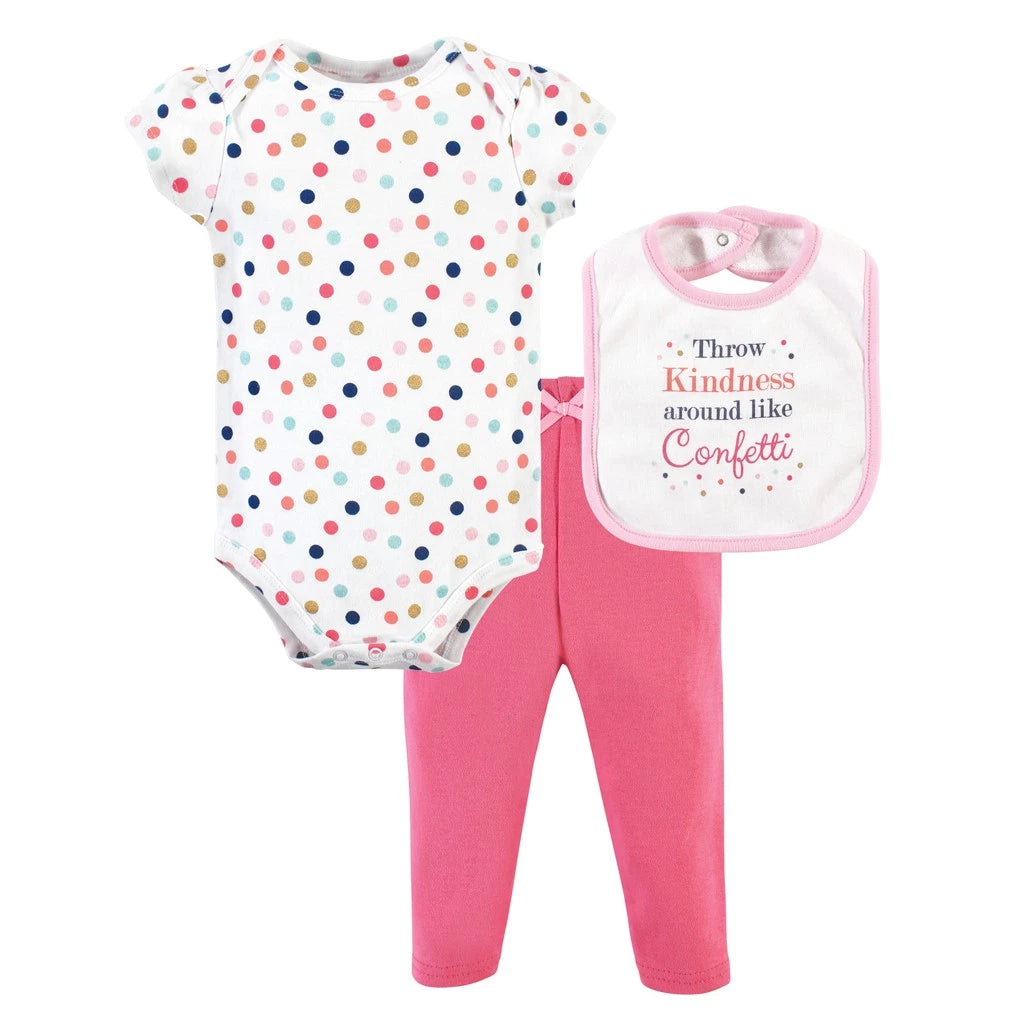 Little Treasure Bodysuit, Pant and Bib Set Kindness 71236