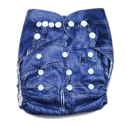 Luvable Friends Printed Cloth Diaper ((Denim Blue)