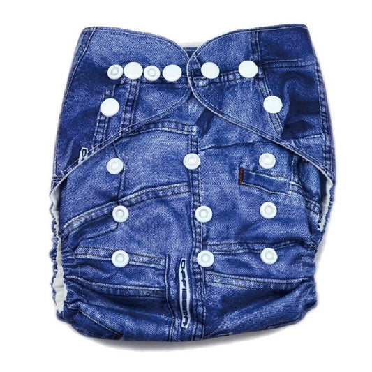 Luvable Friends Printed Cloth Diaper ((Denim Blue)