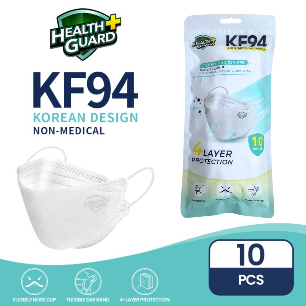 Health Guard KF94 4 Layer Face Mask Black, White, Pink, Rose Gold & Gray (Non-Medical)