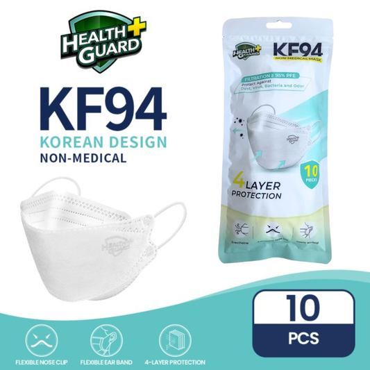 Health Guard KF94 4 Layer Face Mask Black, White, Pink, Rose Gold & Gray (Non-Medical)
