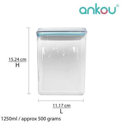 Ankou Airtight 1 Touch Multipurpose Airtight Food Storage Container 1250ml (Rectangular)