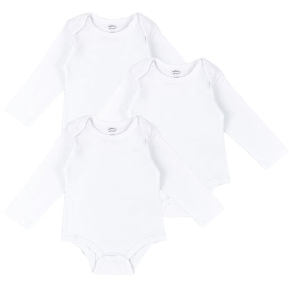 Mother's Choice White Collection 3 Pack Long Sleeve Bodysuits (Daily Essentials / IT2828)