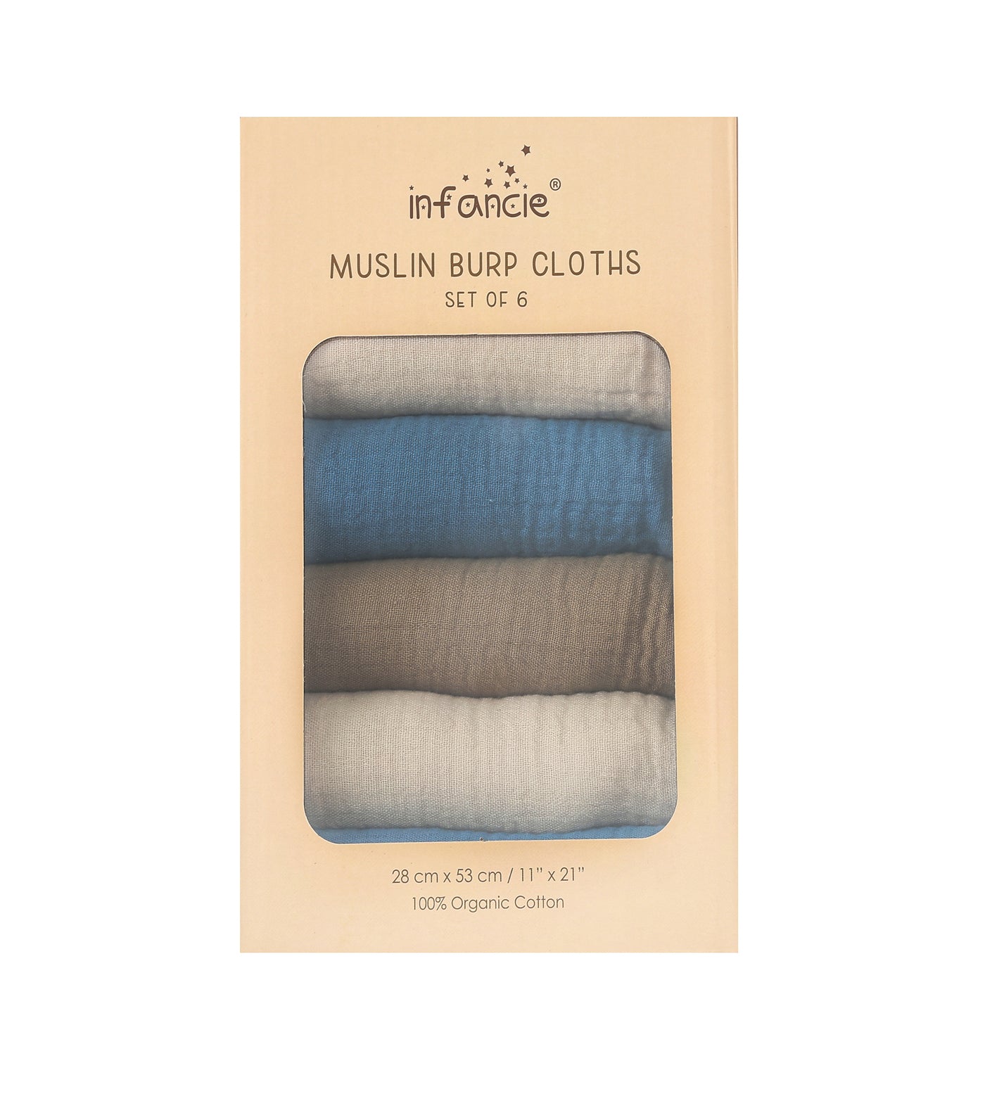 Infancie Muslin Burp Cloths (Set of 6) - IT5370