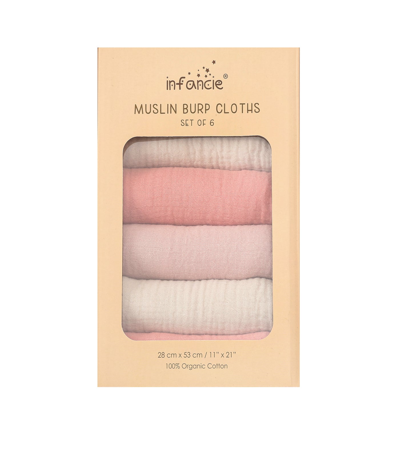 Infancie Muslin Burp Cloths (Set of 6) - IT5371