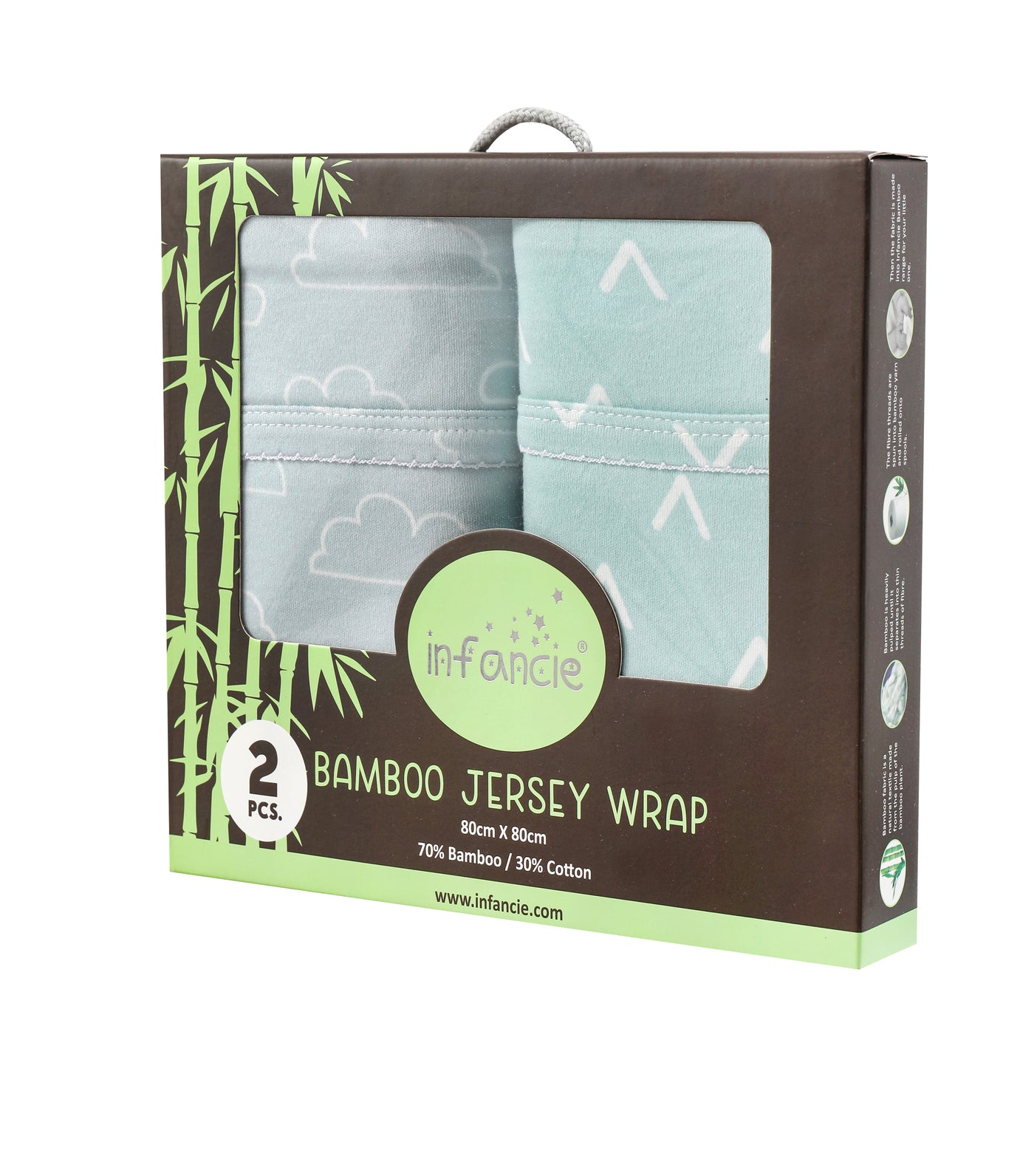 Infancie 2 Pieces Bamboo Jersey Wrap (IT5012/Mint)