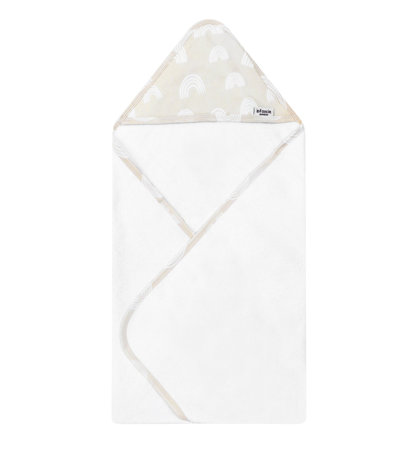 Infancie 2 Pieces Bamboo Hooded Towel (Grey & Beige/IT4721)