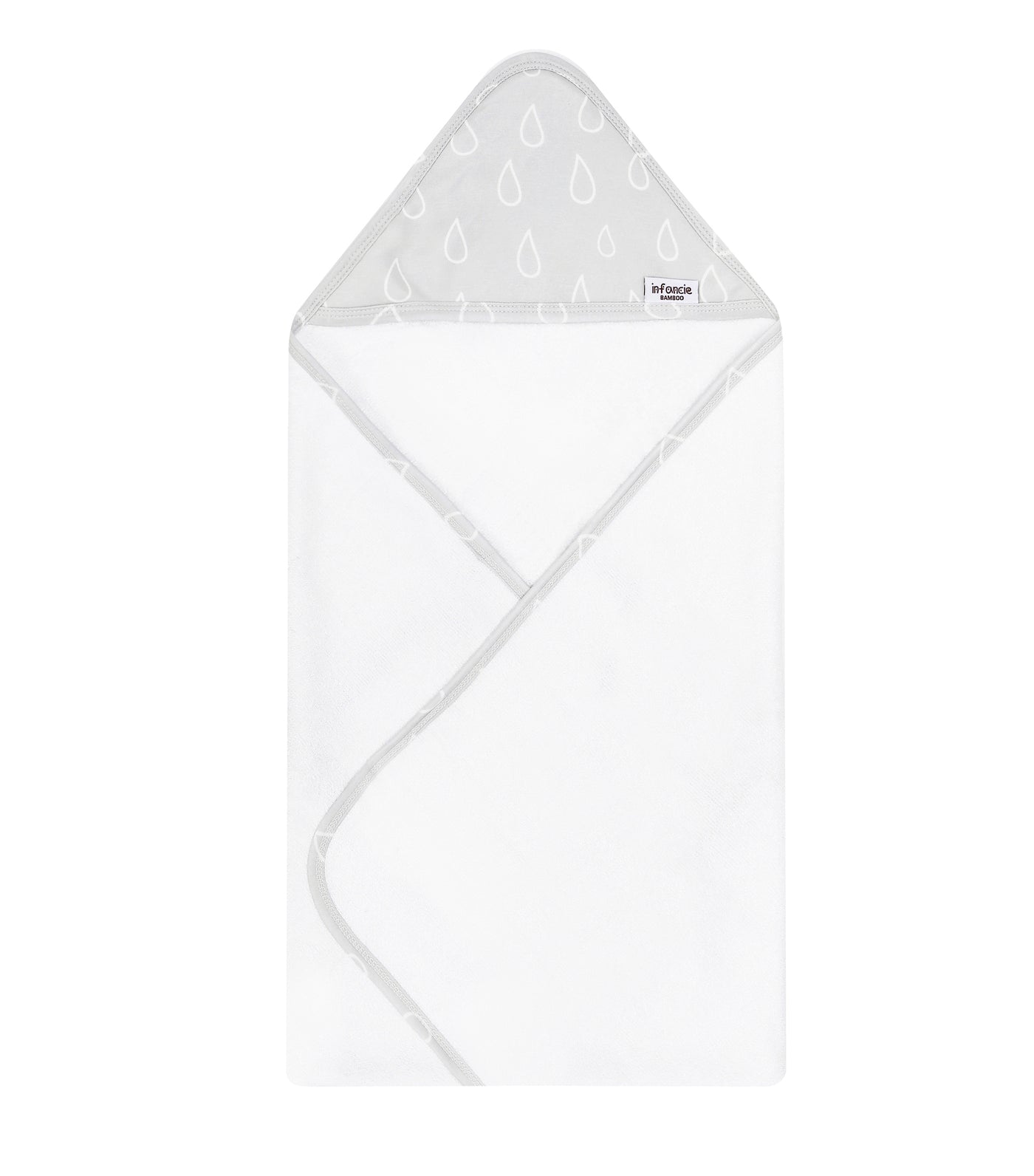 Infancie 2 Pieces Bamboo Hooded Towel (Grey & Beige/IT4721)