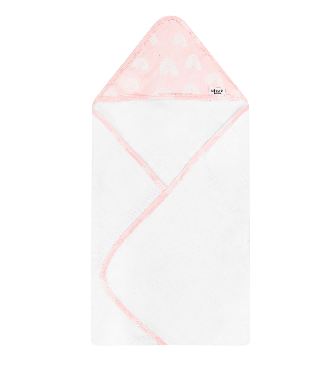 Infancie 2 Pieces Bamboo Hooded Towel (Pink & Rose/IT4722)