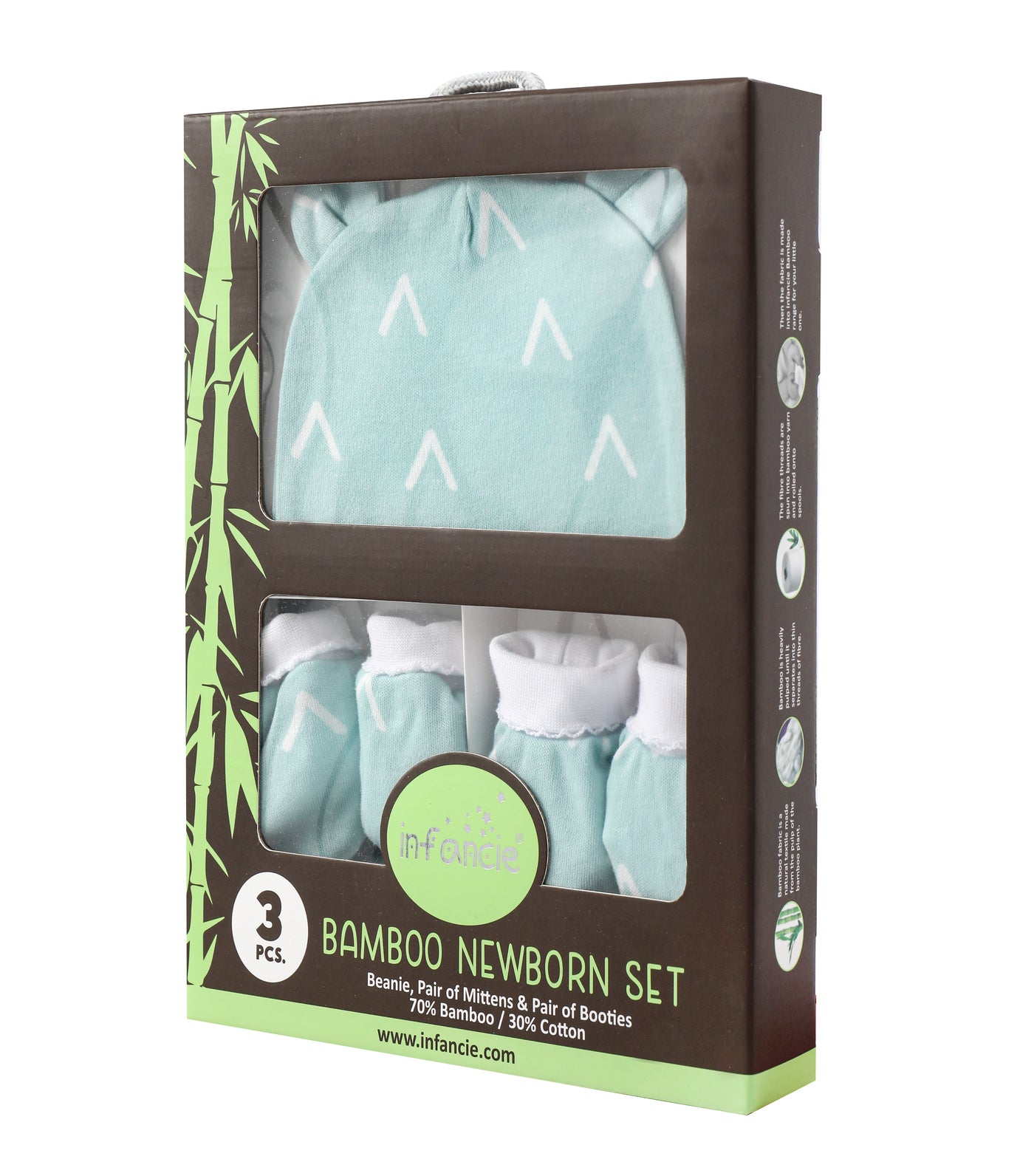 Infancie Bamboo Newborn Booties, Mittens and Hat Gift Set (IT5015)