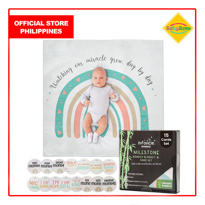 Infancie Milestone Bamboo Blanket and Card Set (IT5267)