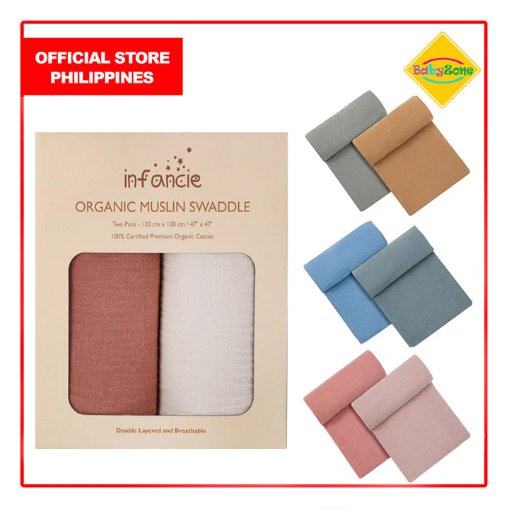 Infancie 2 Pack Organic Muslin Swaddle