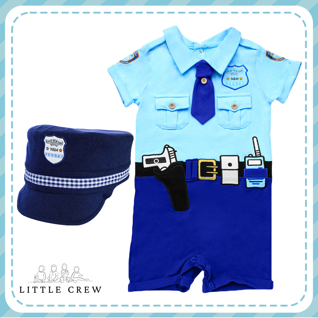 Little Crew Policeman Romper with Hat