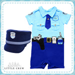 Load image into Gallery viewer, Little Crew Policeman Romper with Hat
