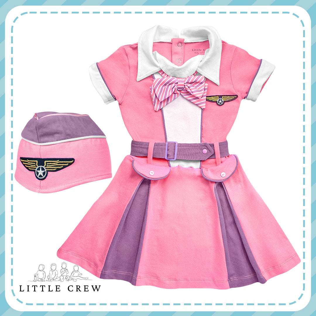 Little Crew Flight Attendant Romper with Hat