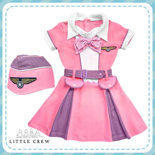 Little Crew Flight Attendant Romper with Hat