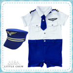 Load image into Gallery viewer, Little Crew Pilot Captain Romper with Hat

