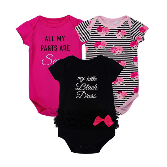 Little Treasure 3 Pack Bodysuit Onesies My Little Black Dress 71325