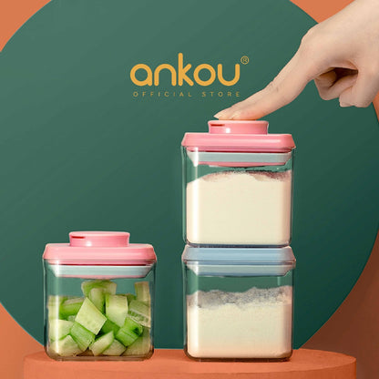 Ankou Airtight 1 Touch Multipurpose Mini Airtight Food & Milk Storage Container with Child Lock 320ml (Rectangular)