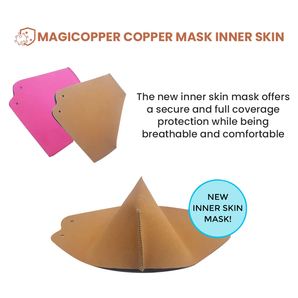 Magicopper Copper Mask Inner Skin - Stitched Pattern - Biege