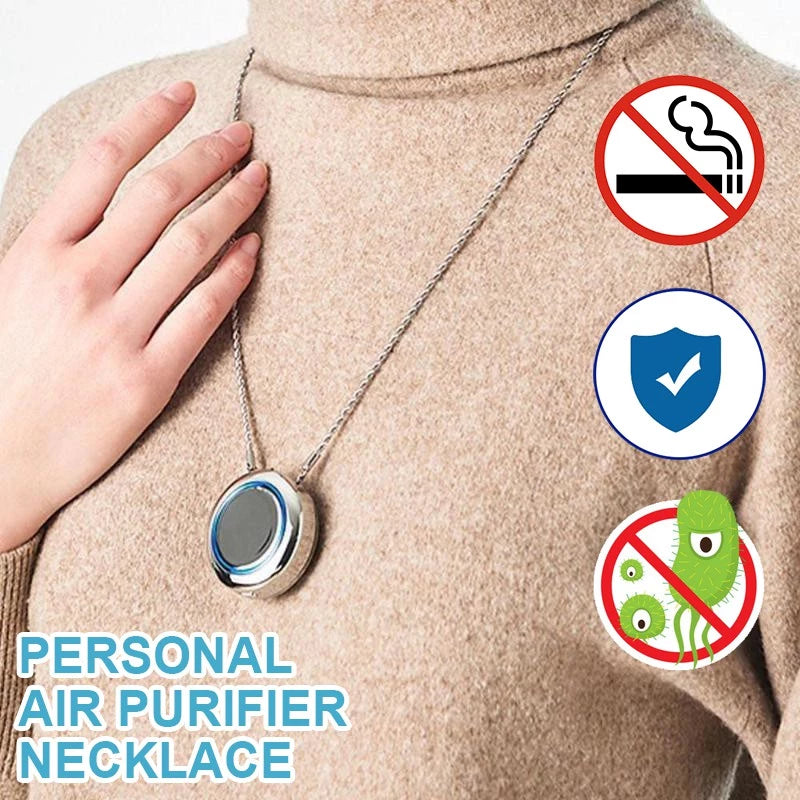 Personal Air Purifier Necklace less 60% off - Silver