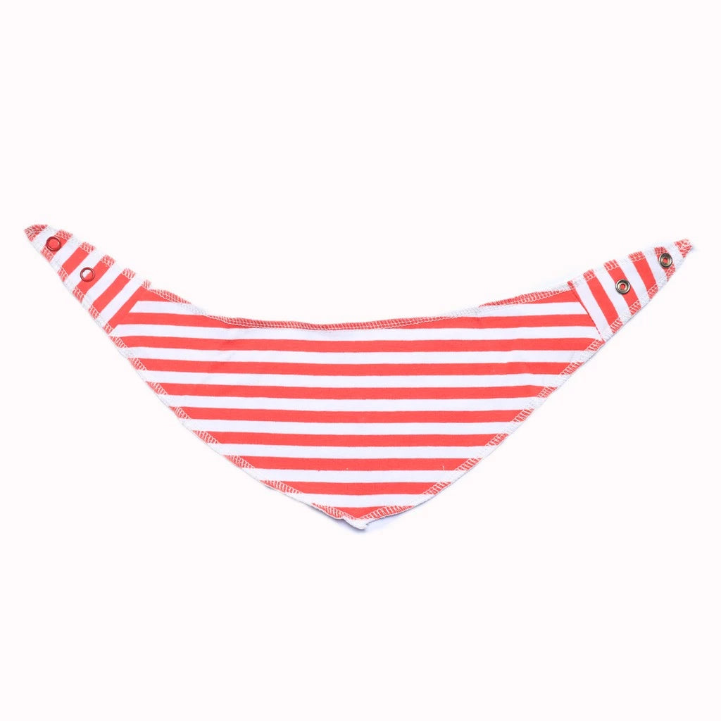 Top Baby Bandana Feeding Bib 1pc - Red Stipe