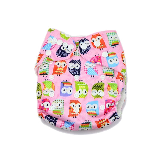 Luvable Friends Printed Cloth Diaper ((Pink Owls)
