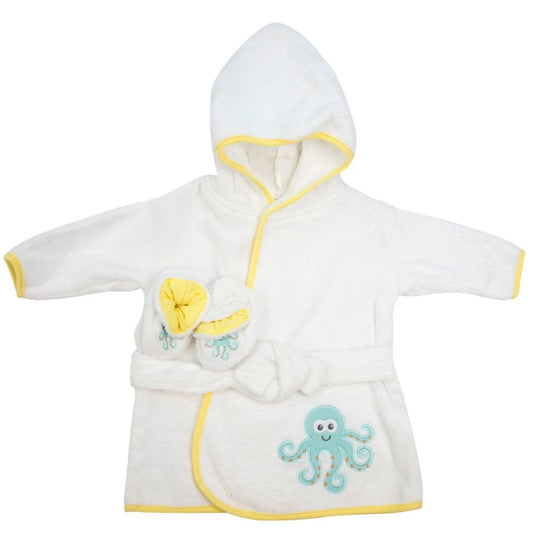Luvable Friends Baby Bath Robe with Slipper Octopus 05246