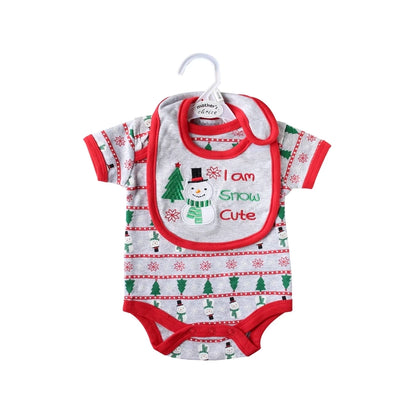 Mother's Choice 2pcs Set of Bodysuit & Bib (IT9155/I am Snow Cute) 0 - 3 Months