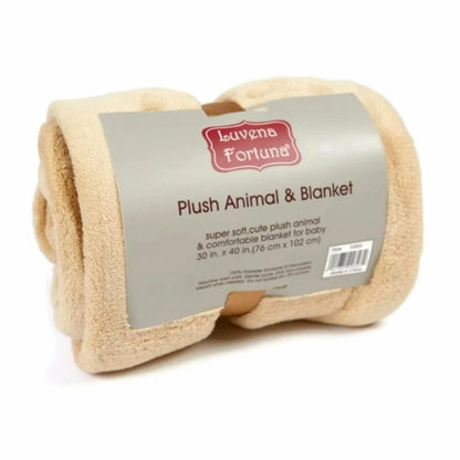 Luvena Fortuna Plush Animal and Blanket 50% Off (Dog-33003)