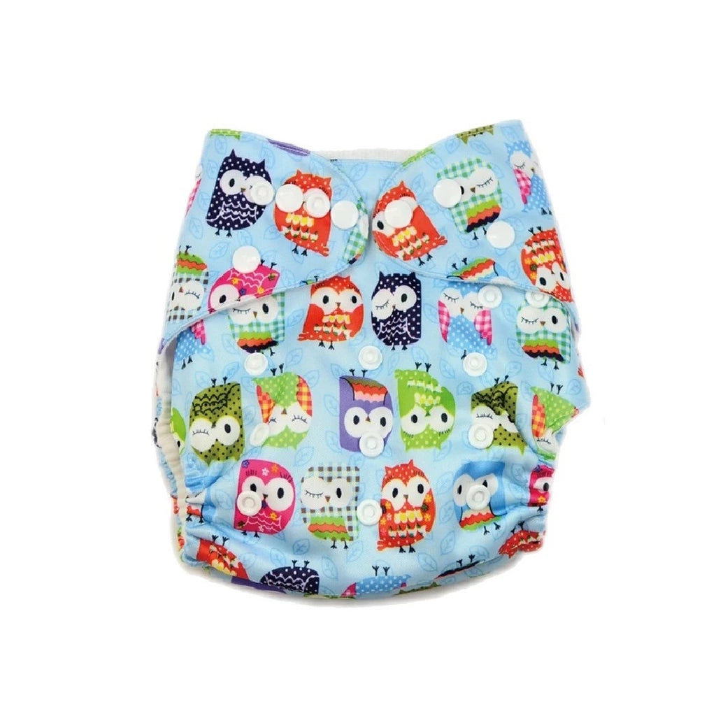 Luvable Friends Printed Cloth Diaper ((Blue Owls)