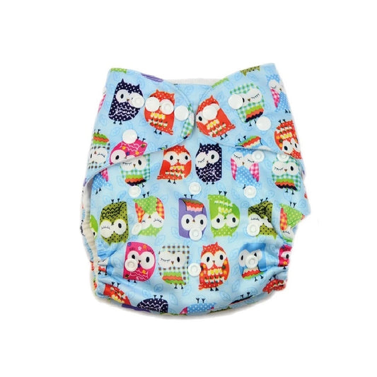 Luvable Friends Printed Cloth Diaper ((Blue Owls)