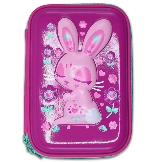 3D Pencil Case EVA Hard Top Shell Pink Bunny PC20