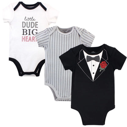 Little Treasure 3 Pack Bodysuit Onesies Big Heart 72730