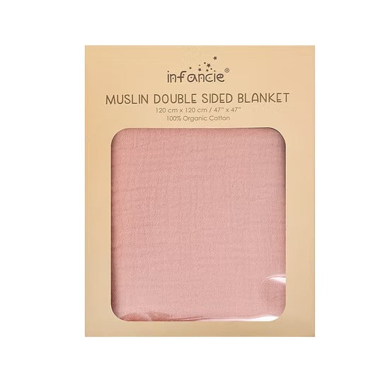 Infancie Muslin Double Sided Muslin Blanket - Rose