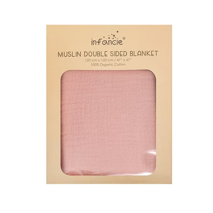 Infancie Muslin Double Sided Muslin Blanket - Rose