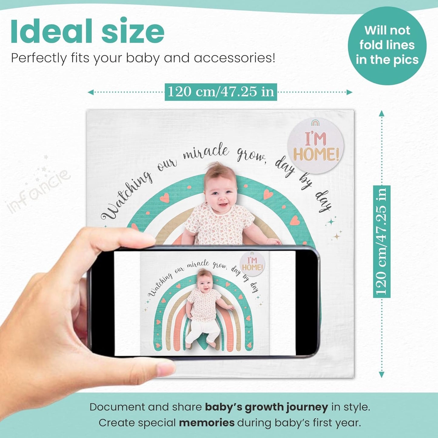 Infancie Milestone Bamboo Blanket and Card Set (IT5267)