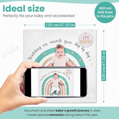 Infancie Milestone Bamboo Blanket and Card Set (IT5267)