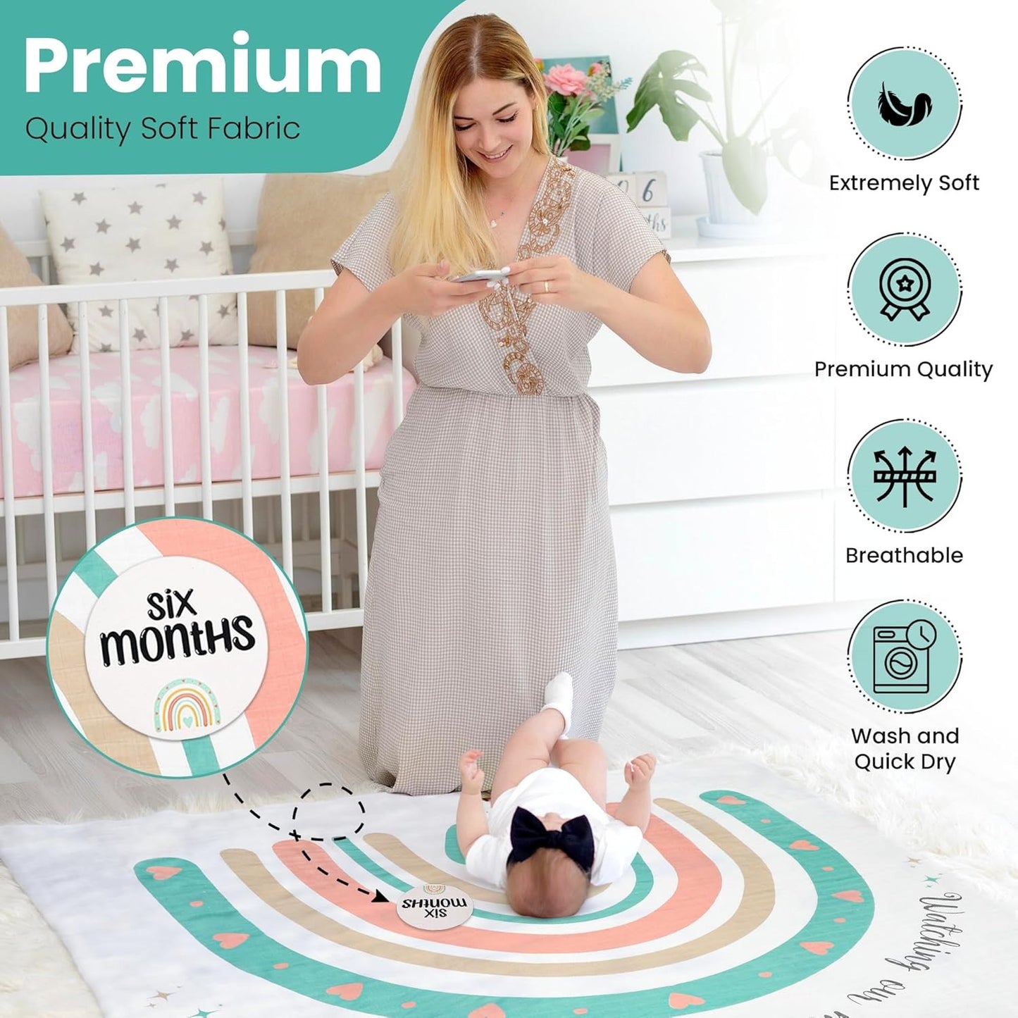 Infancie Milestone Bamboo Blanket and Card Set (IT5267)