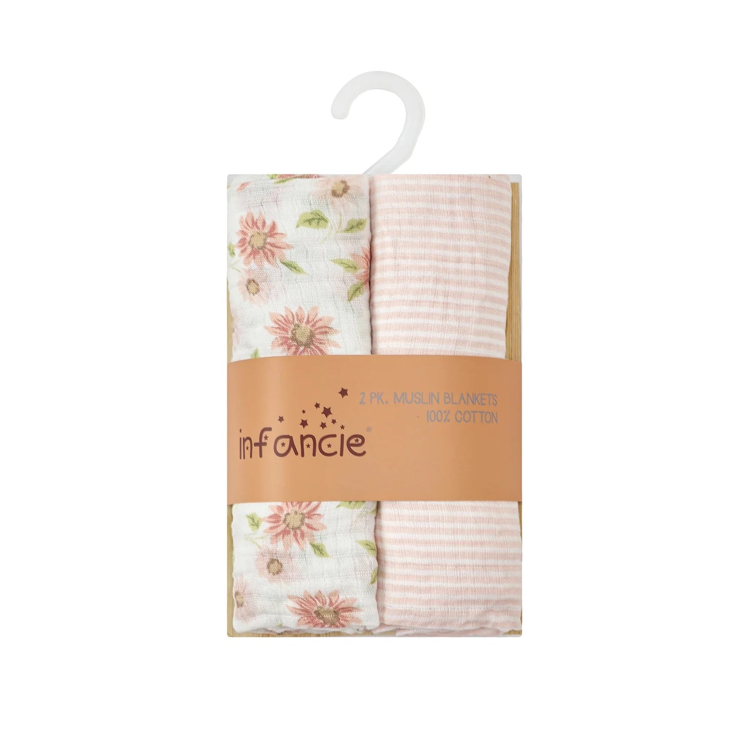 Infancie 2 Pack Muslin Blankets (IT5238/Flora)