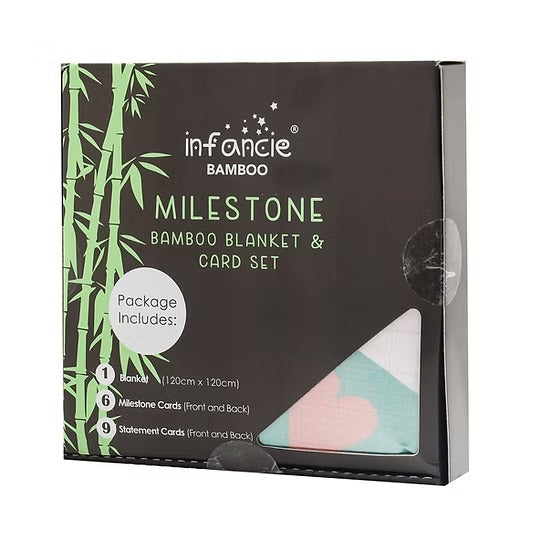Infancie Milestone Bamboo Blanket and Card Set (IT5267)