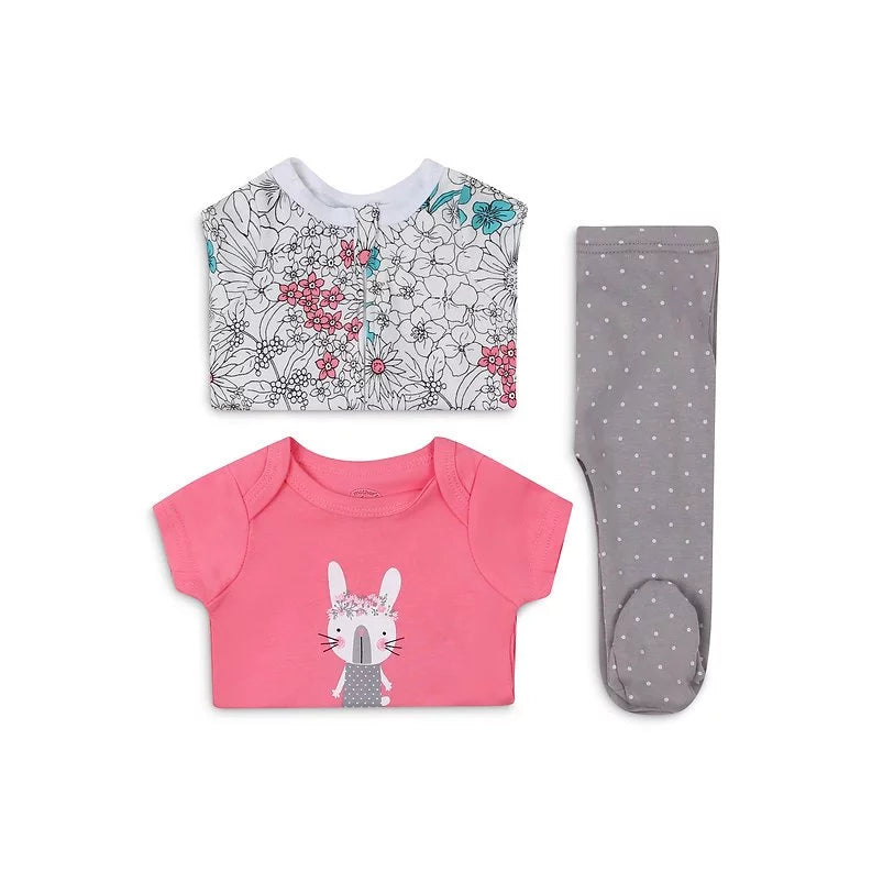 Mother's Choice Baby 3 pc Set - Babygrower, Bodysuit and Leggings (Bunny/IT11173)