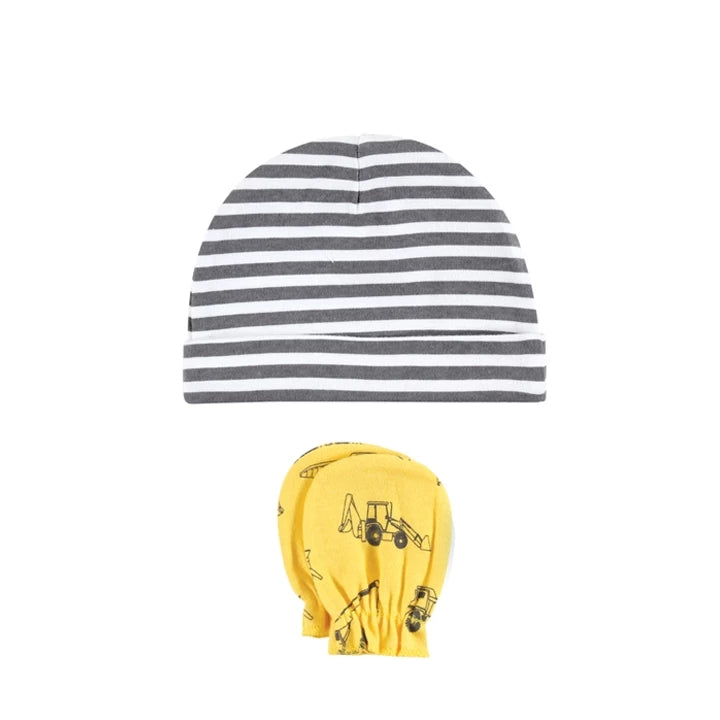 Hudson Baby 8 Piece Cap and Scratch Mitten Set (Construction/19586)