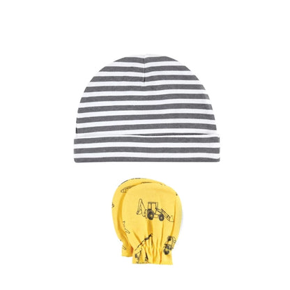 Hudson Baby 8 Piece Cap and Scratch Mitten Set (Construction/19586)