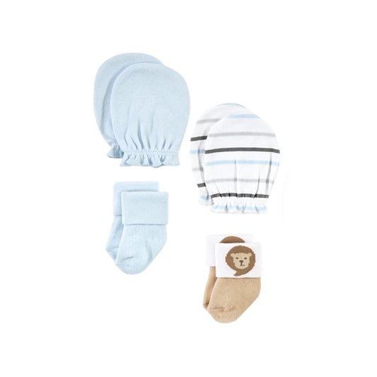 Hudson Baby 4 Piece Sock and Mitten Set (Lion/00717CH)