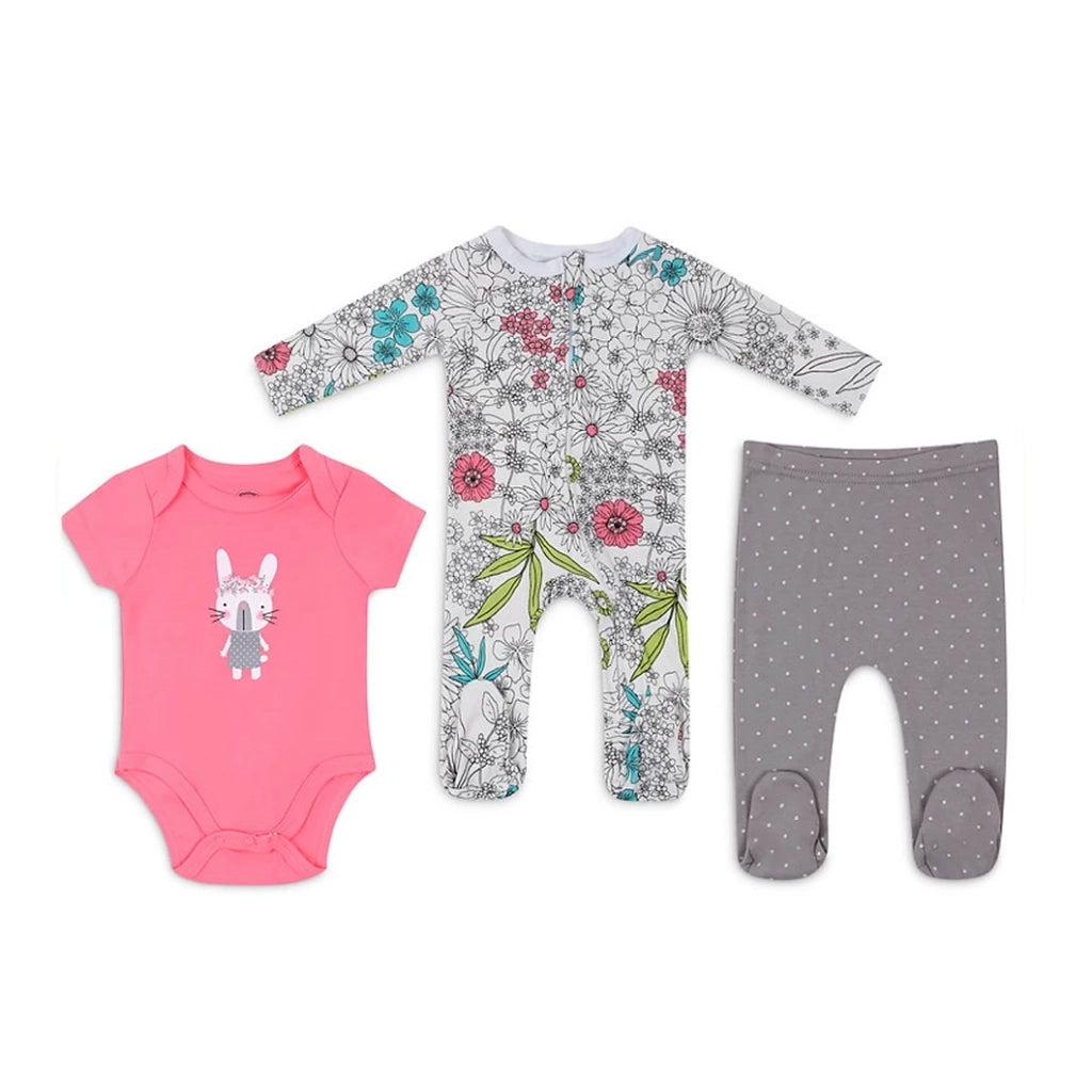 Mother's Choice Baby 3 pc Set - Babygrower, Bodysuit and Leggings (Bunny/IT11173)