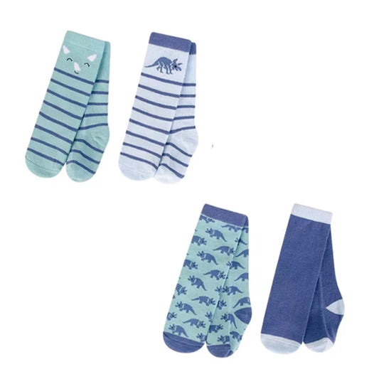 Hudson Baby 4 Piece Baby High Socks (Dinosaur) 0-6 Months